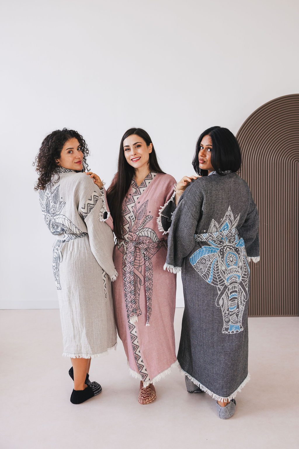 Dames Mousseline Badjas Olifant