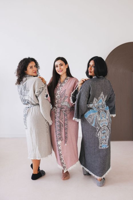 Dames Mousseline Badjas Olifant